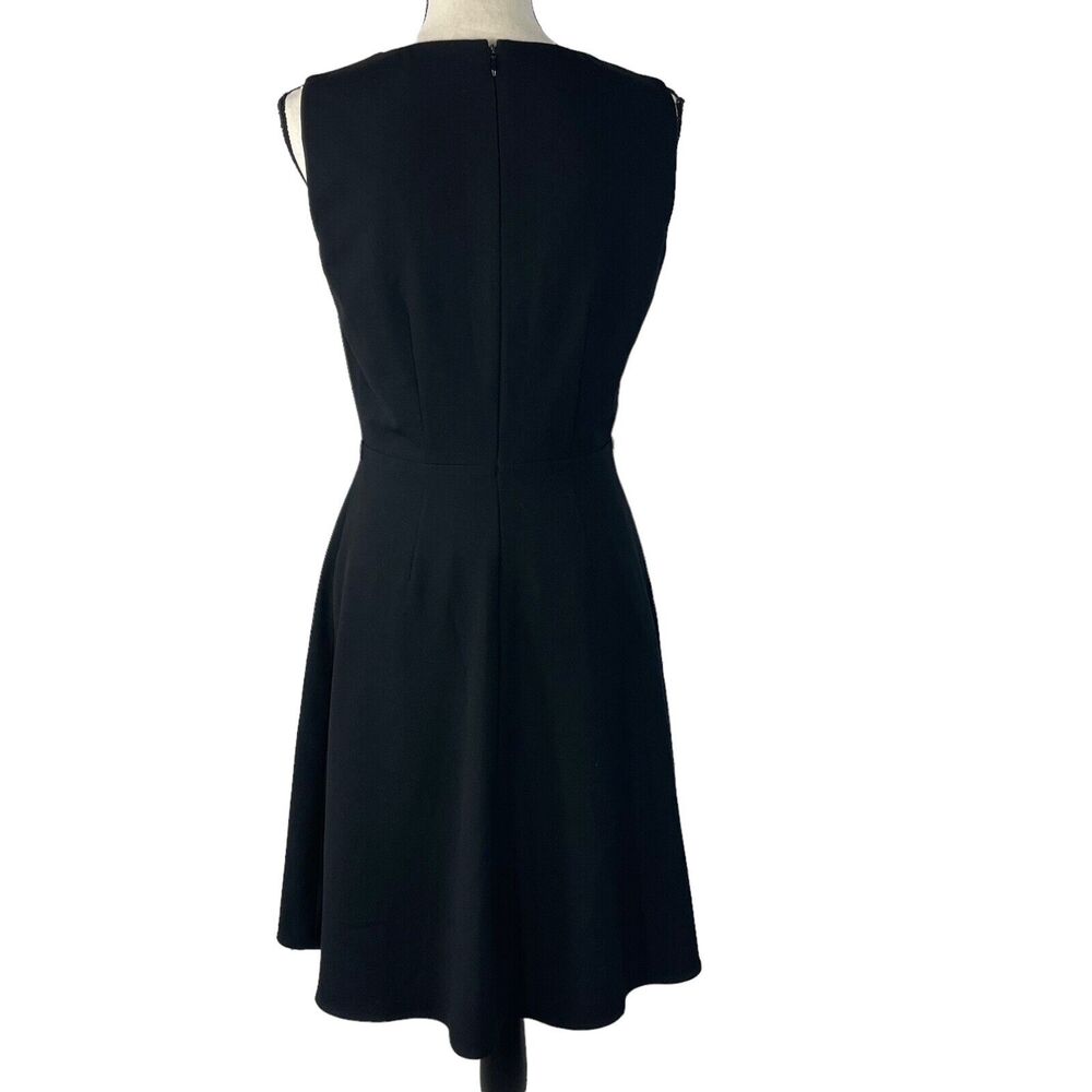 Calvin Klein SZ 6 A-Line Midi Dress Sleeveless Keyhole Scoop Neck Lined Black - Picture 5 of 9
